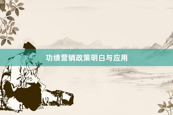 功绩营销政策明白与应用